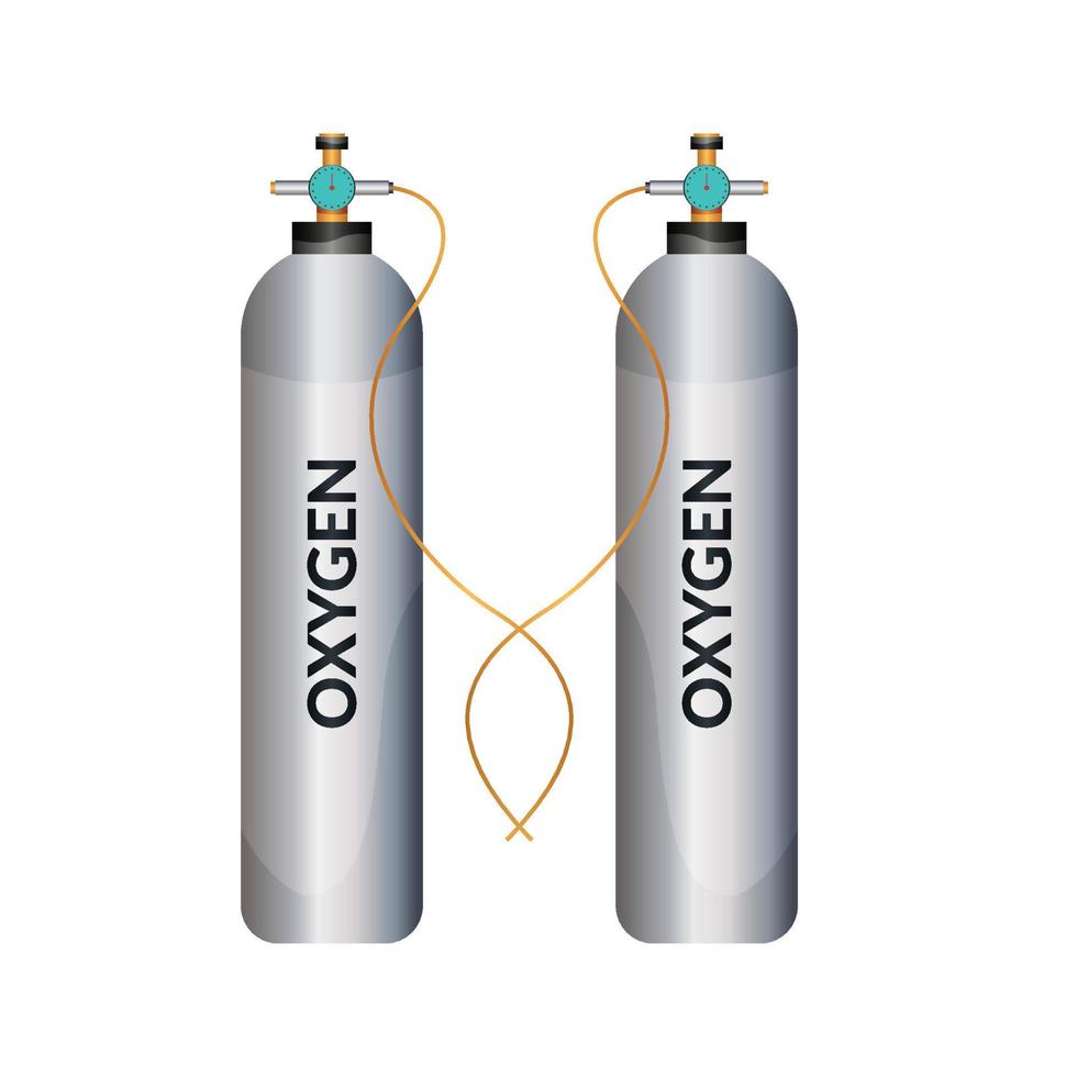 real gas tanks with meter on white background vector