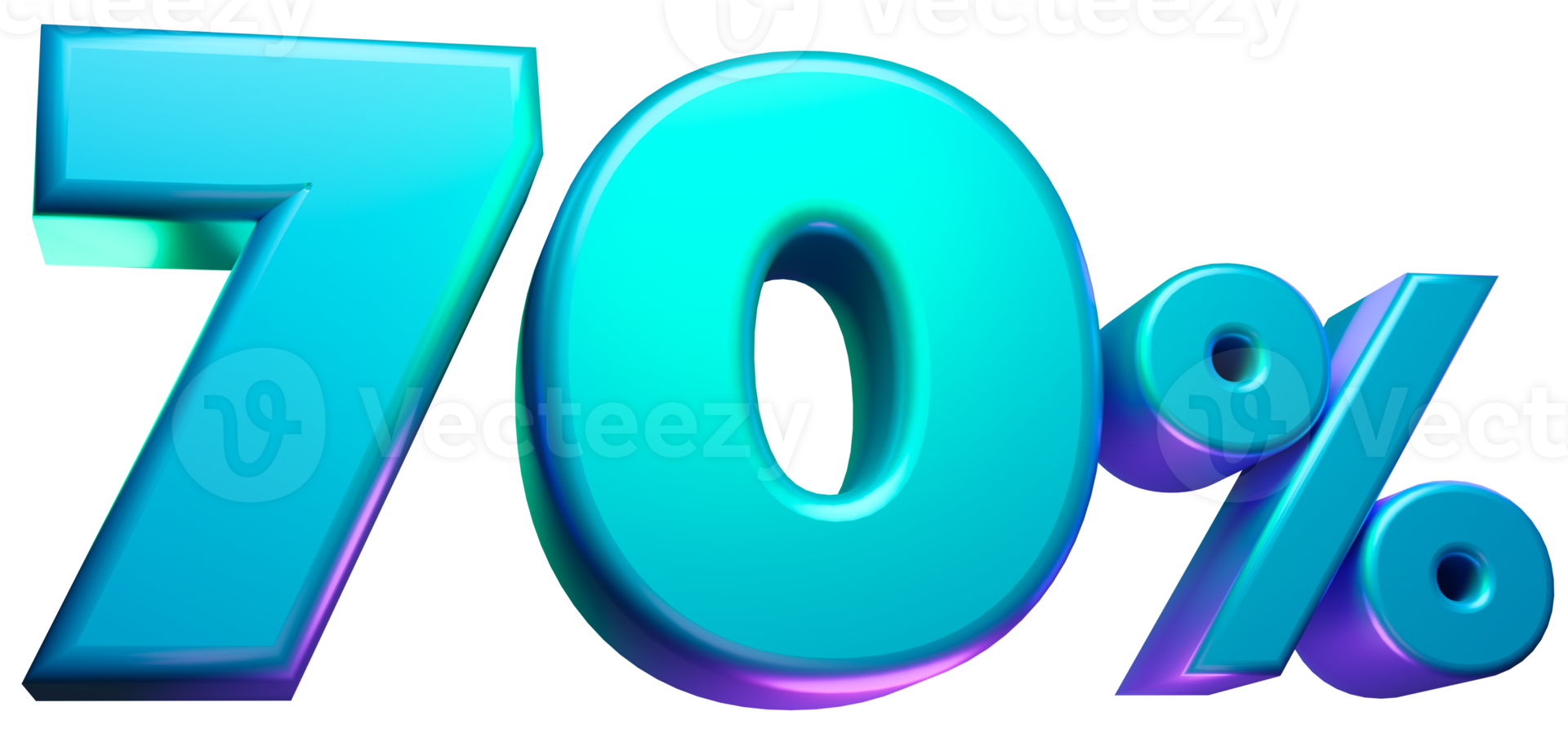 3d render 70 percent icon sign symbol promotion sales discount element illustration png