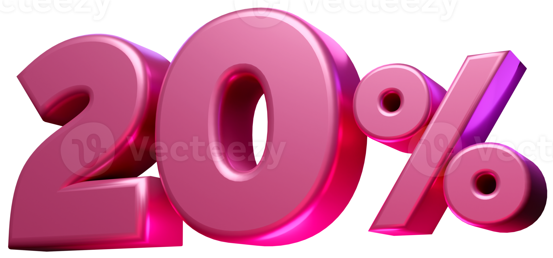3d render 20 percent icon sign symbol promotion sales discount element illustration png