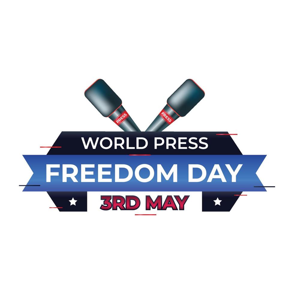 World press freedom day vector graphic design with pen and microphone