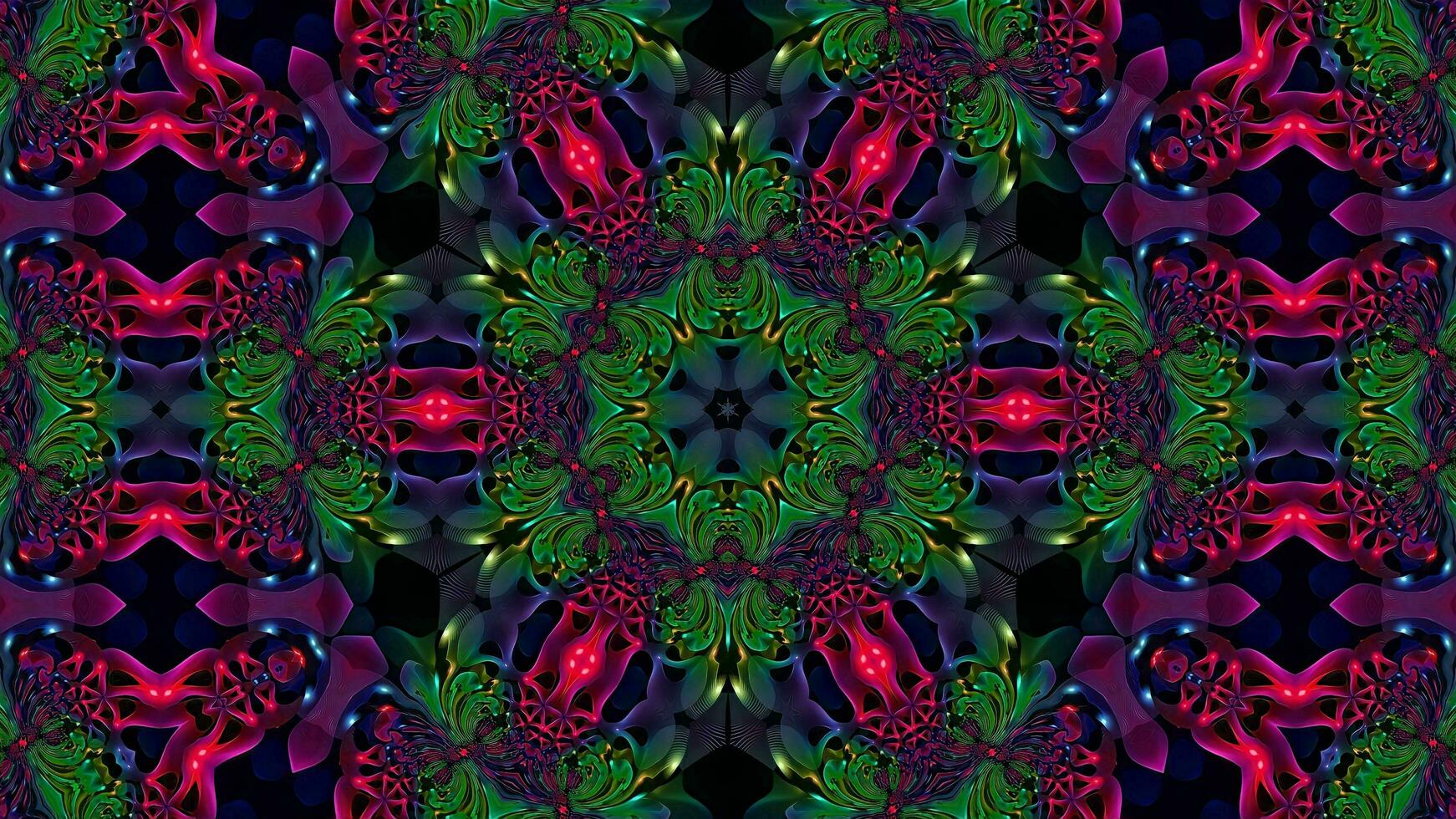 3D illustration of multicolored shiny kaleidoscope ornament photo