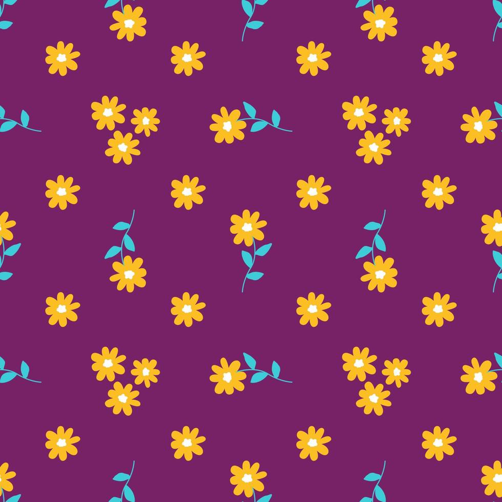 Seamless Pattern Design with Floral Elements vector