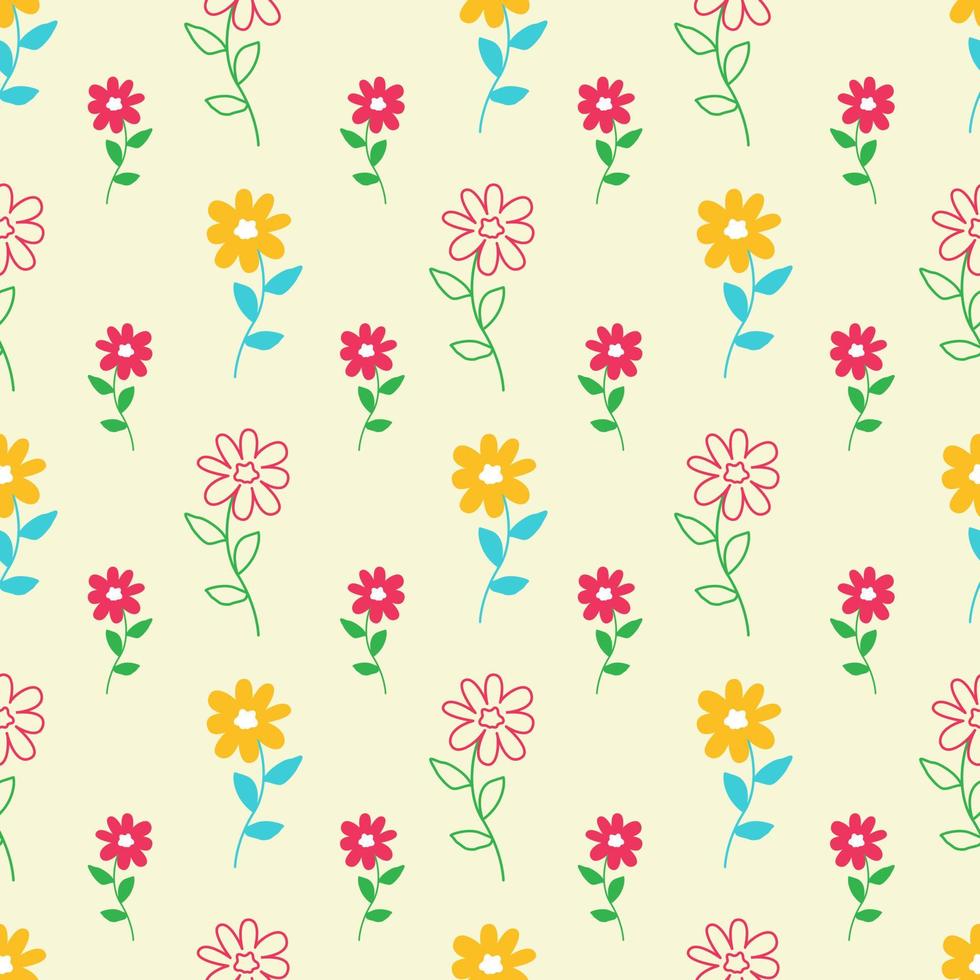 Seamless Pattern Design with Floral Elements vector