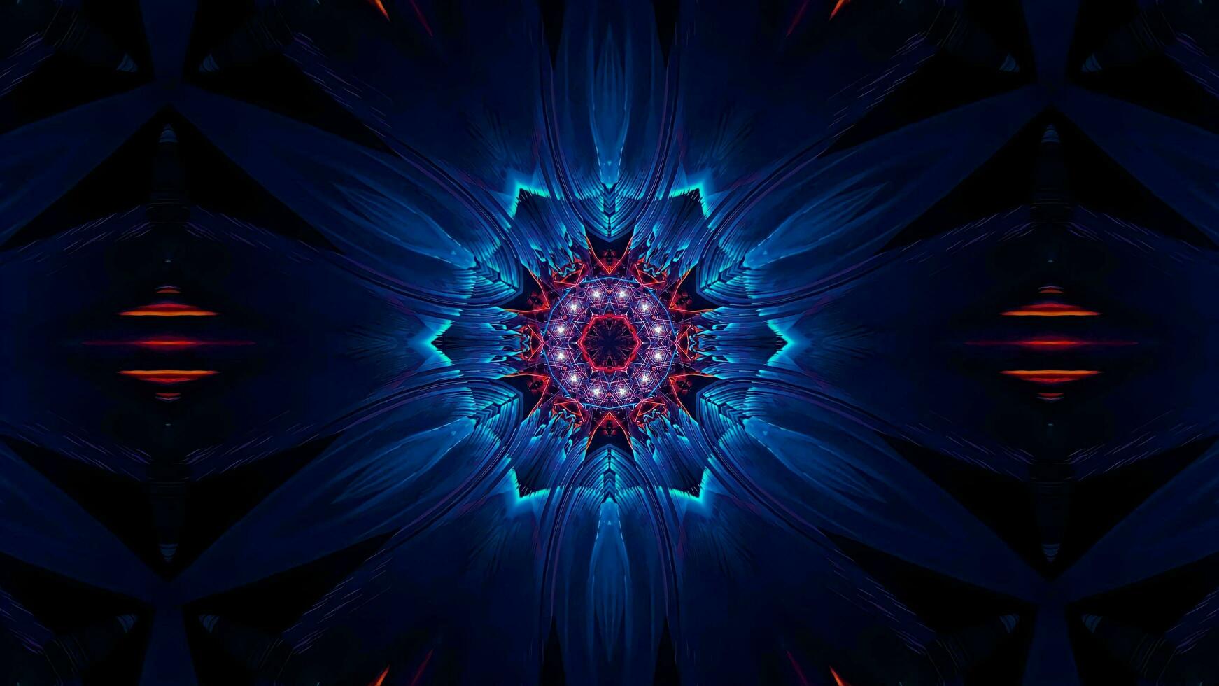 3D illustration of multicolored shiny kaleidoscope ornament photo
