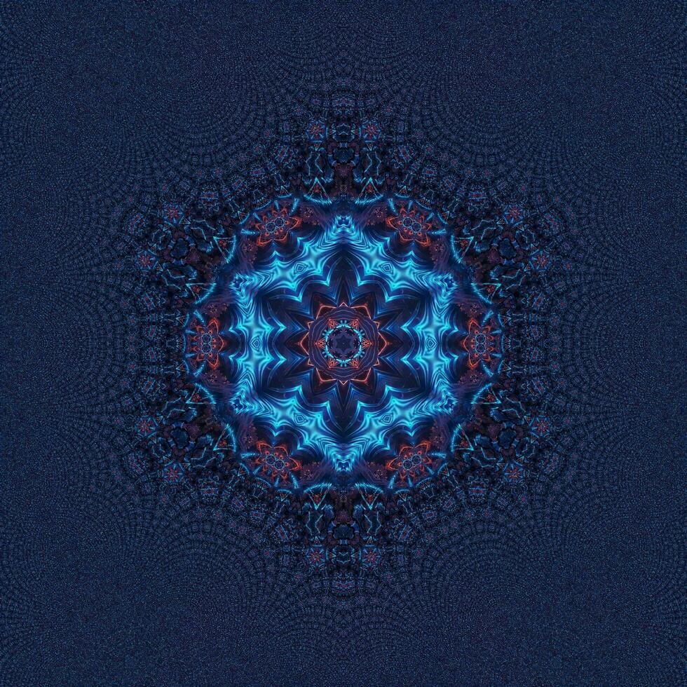 3D illustration of multicolored shiny kaleidoscope ornament photo