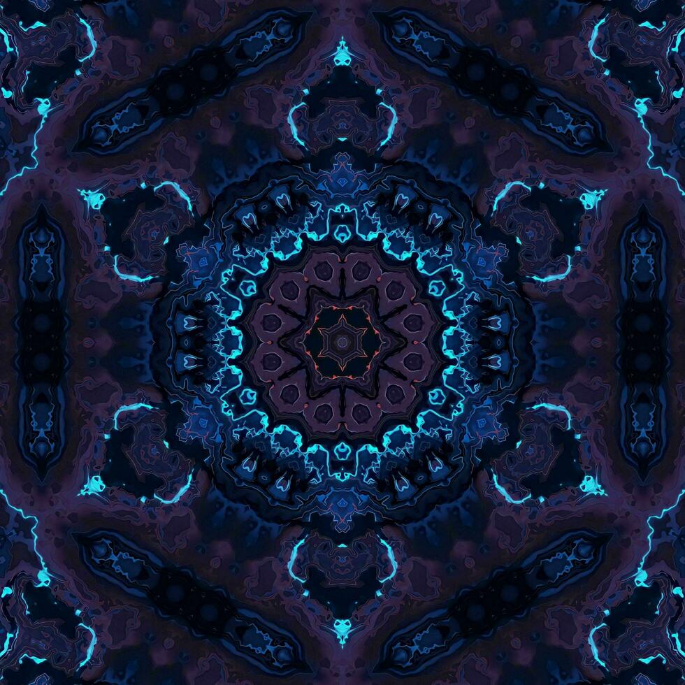 3D illustration of multicolored shiny kaleidoscope ornament photo