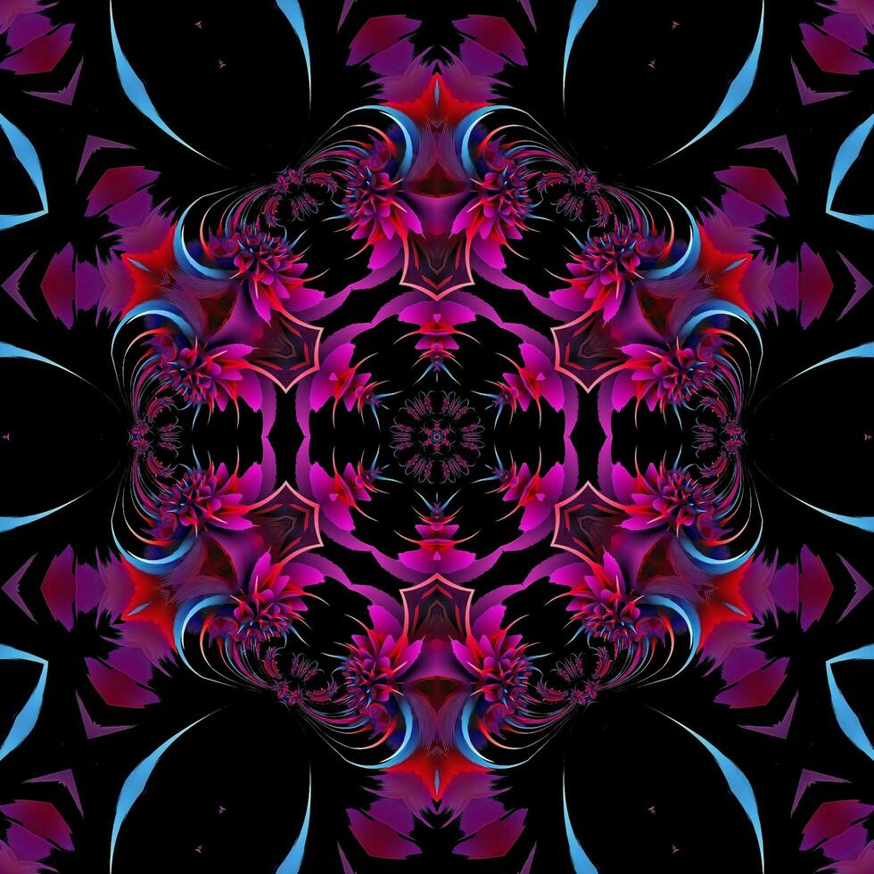 3D illustration of multicolored shiny kaleidoscope ornament photo