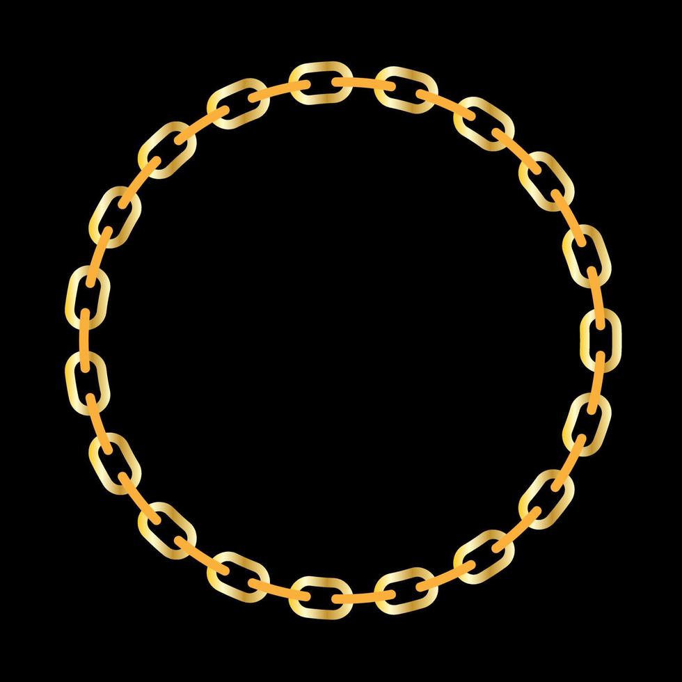 Classic golden chain round frame vector
