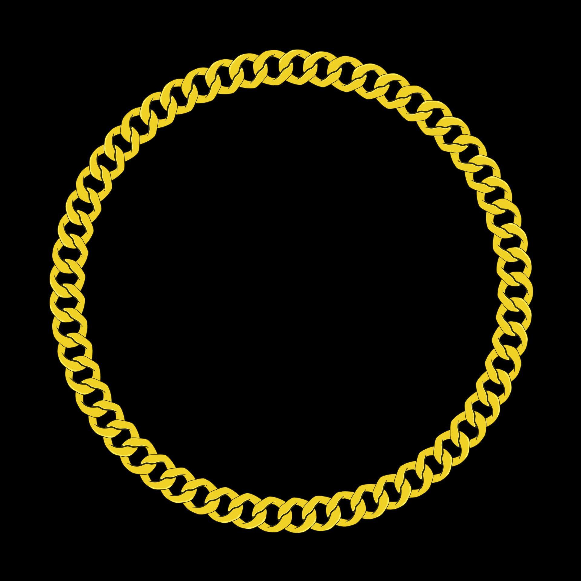 Golden chain round frame and chainlet design element 20914235 Vector ...