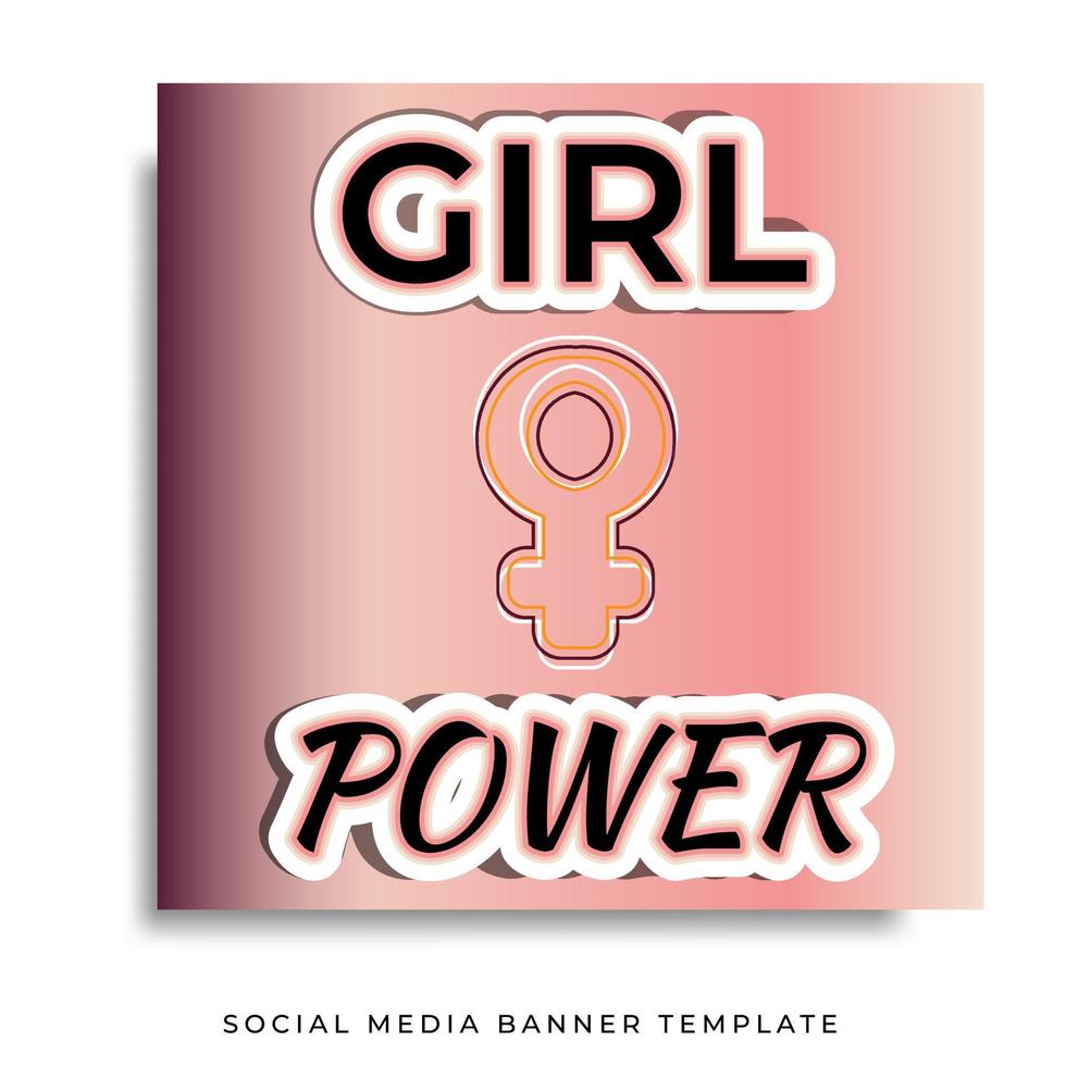 social media banner template background power girl vector illustration