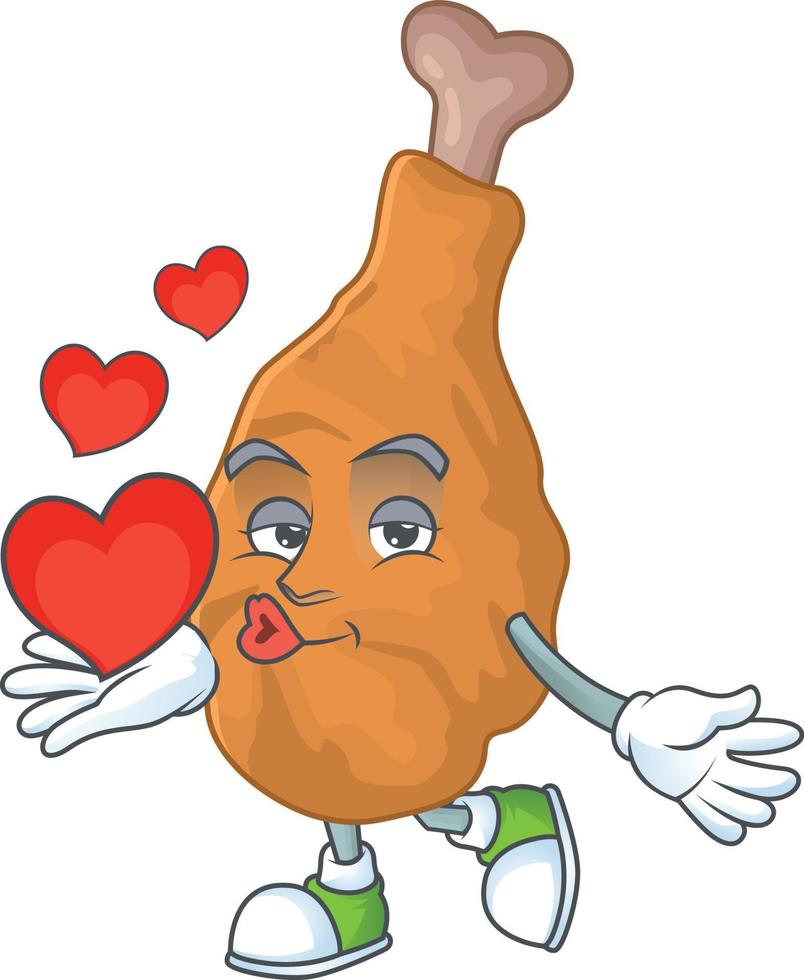 Fried chicken Cartoon character vector