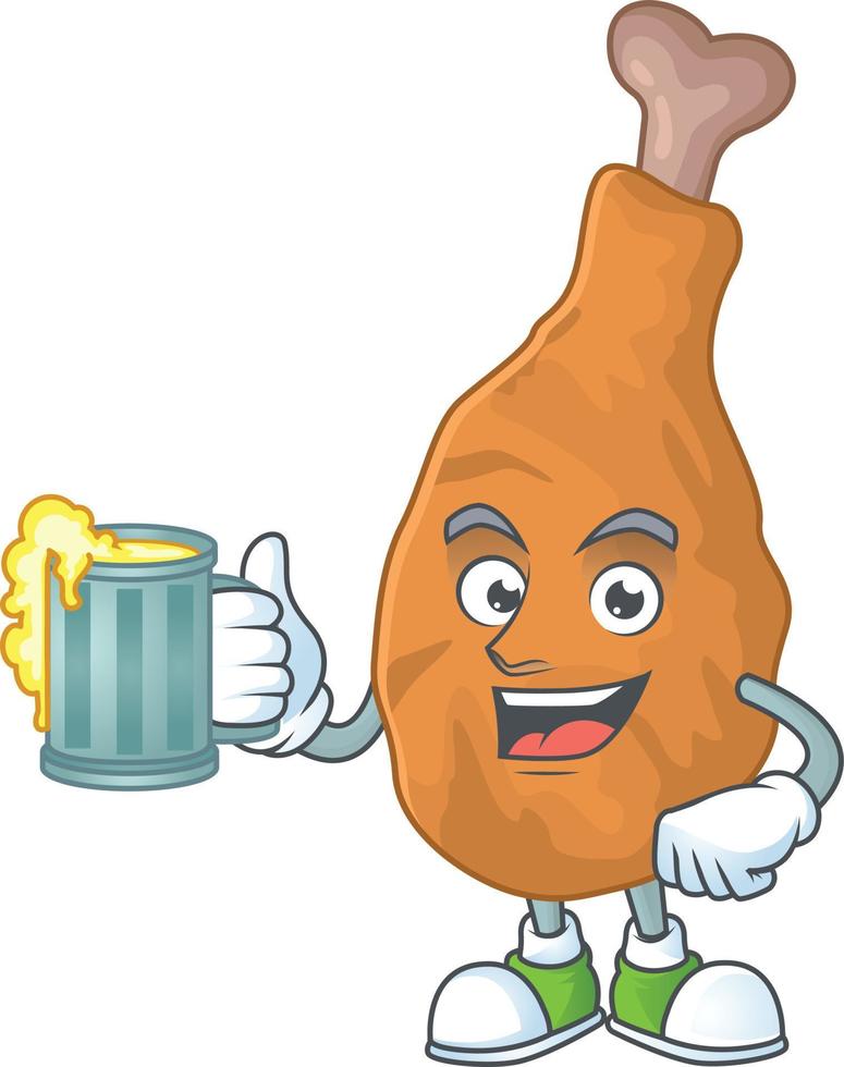 Fried chicken Cartoon character vector