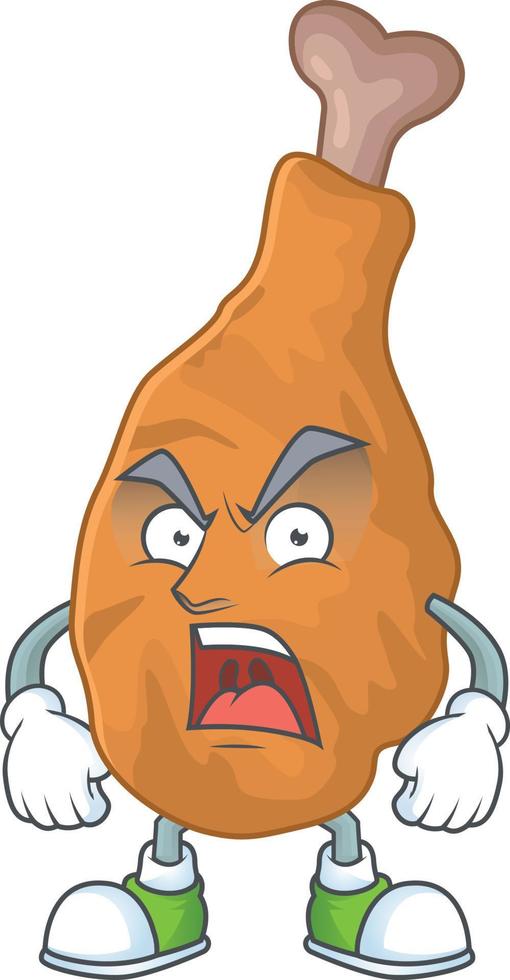Fried chicken Cartoon character vector