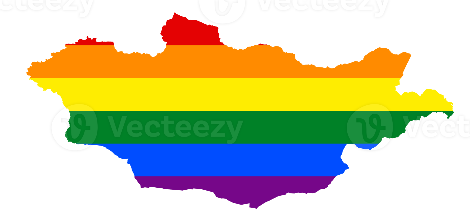 lgbt bandiera carta geografica di il Mongolia. png arcobaleno carta geografica di il Mongolia nel colori di lgbt