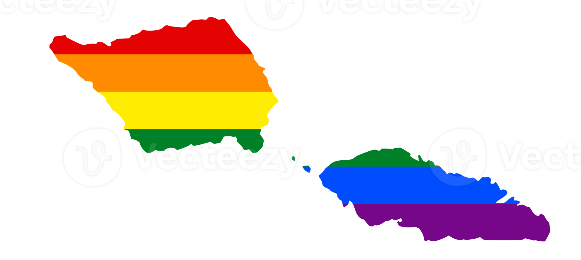 LGBT flag map of the Samoa. PNG rainbow map of the Samoa in colors of LGBT