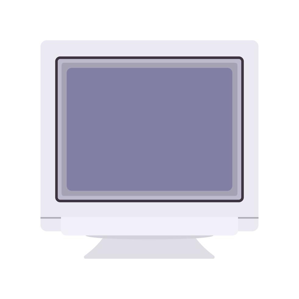 CRT Monitor Flat Illustration. Clean Icon Design Element on Isolated White Background vector