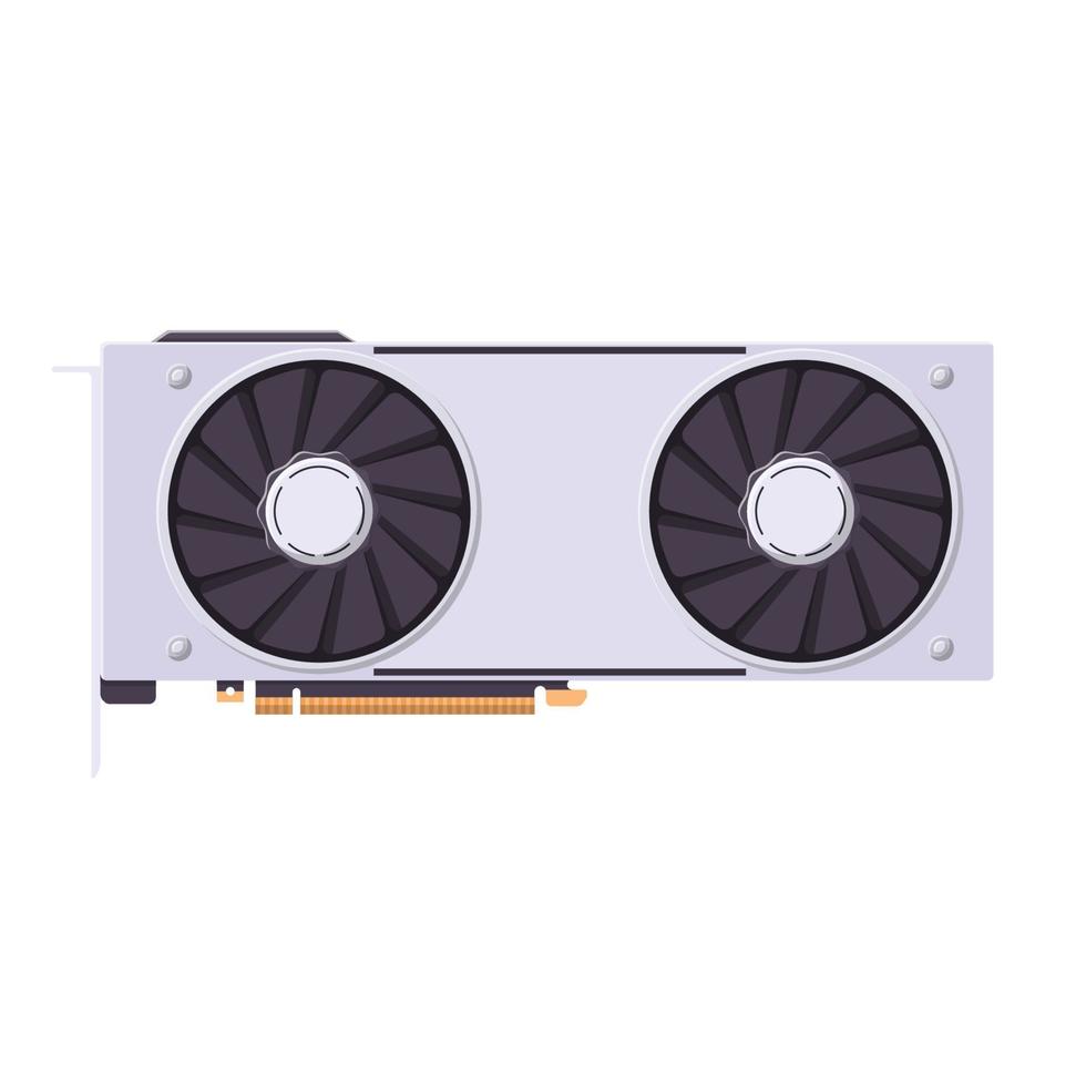 VGA Graphic Card Flat Illustration. Clean Icon Design Element on Isolated White Background vector