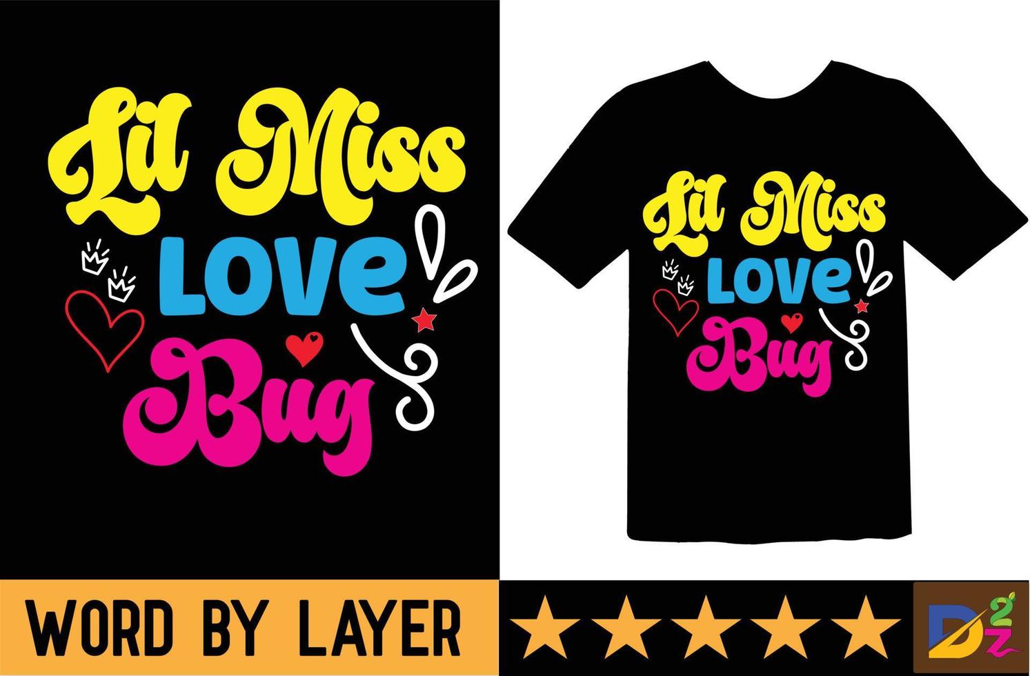 Lil Miss Love Bug svg t shirt design vector