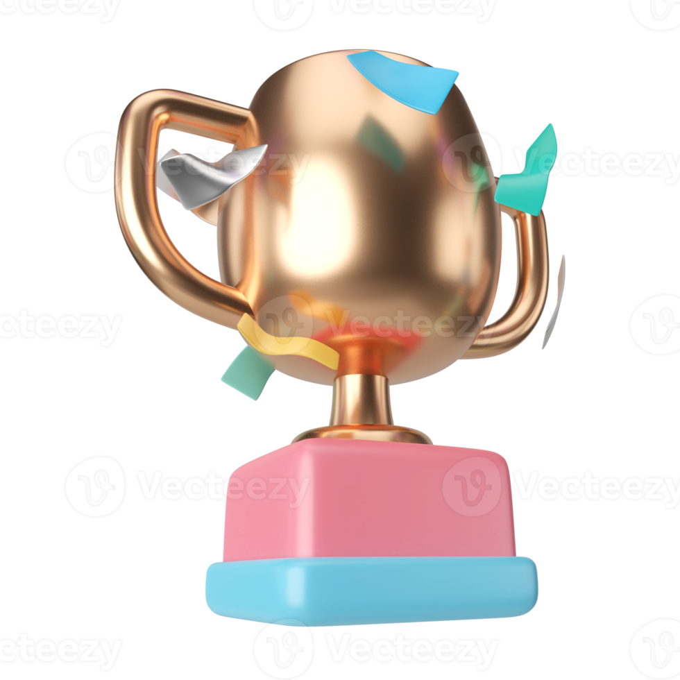 Succès trophée 3d illustration icône png