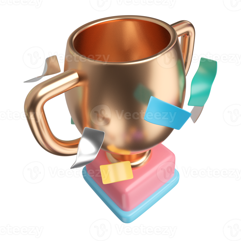 Success Trophy 3D Illustration Icon png