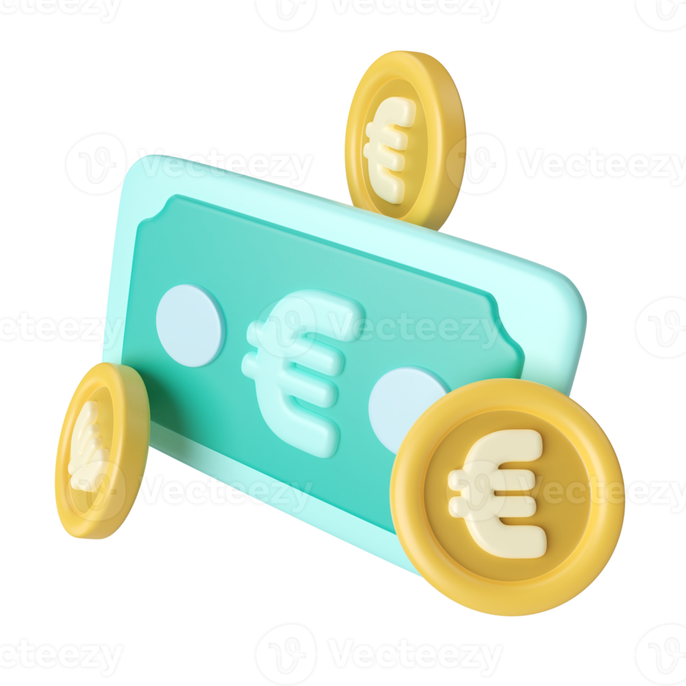 euro dinero 3d ilustración icono png