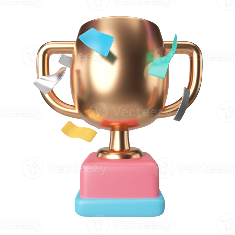 éxito trofeo 3d ilustración icono png