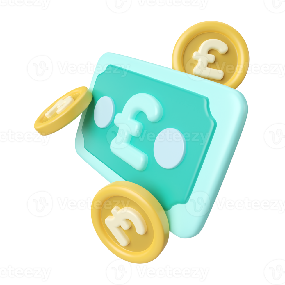 Pound Money 3D Illustration Icon png