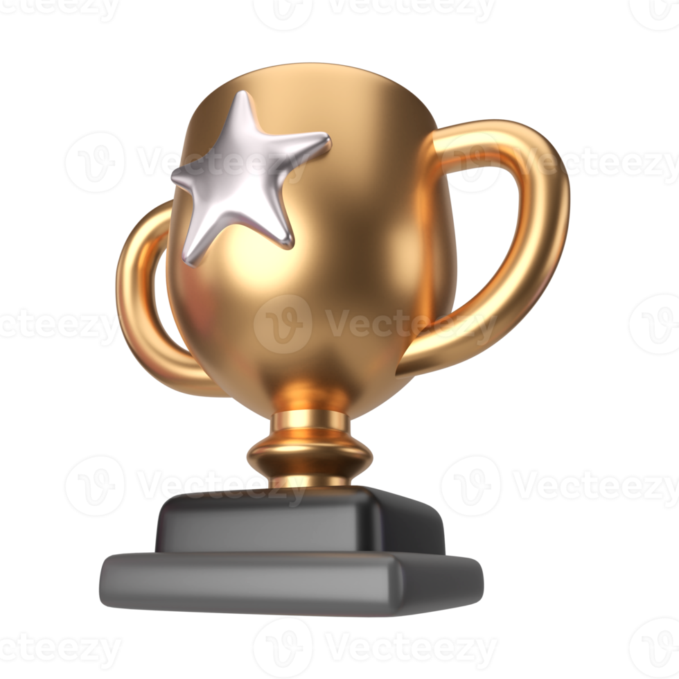 éxito trofeo 3d ilustración icono png