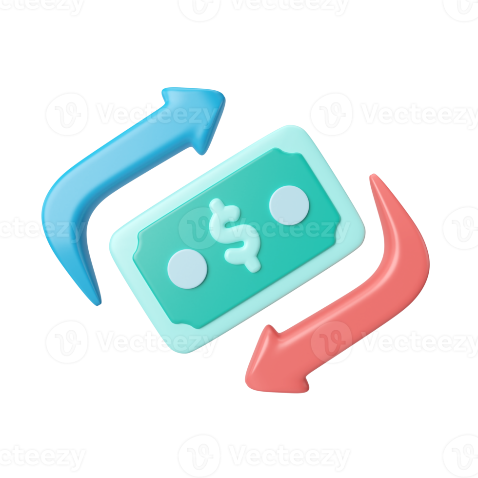 Money Transaction 3D Illustration Icon png