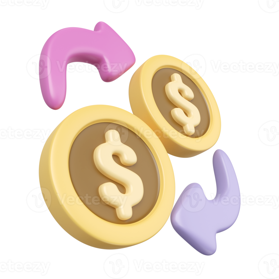 Money Transaction 3D Illustration Icon png
