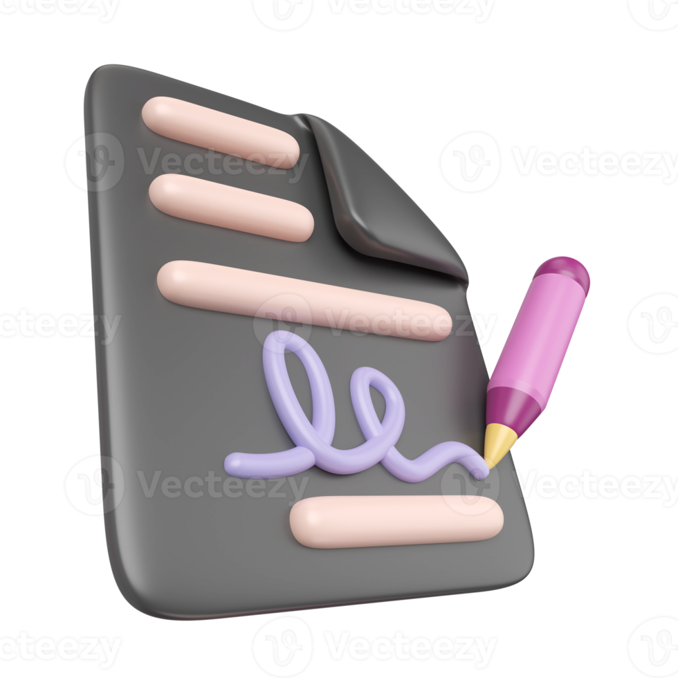 Signature 3D Illustration Icon png