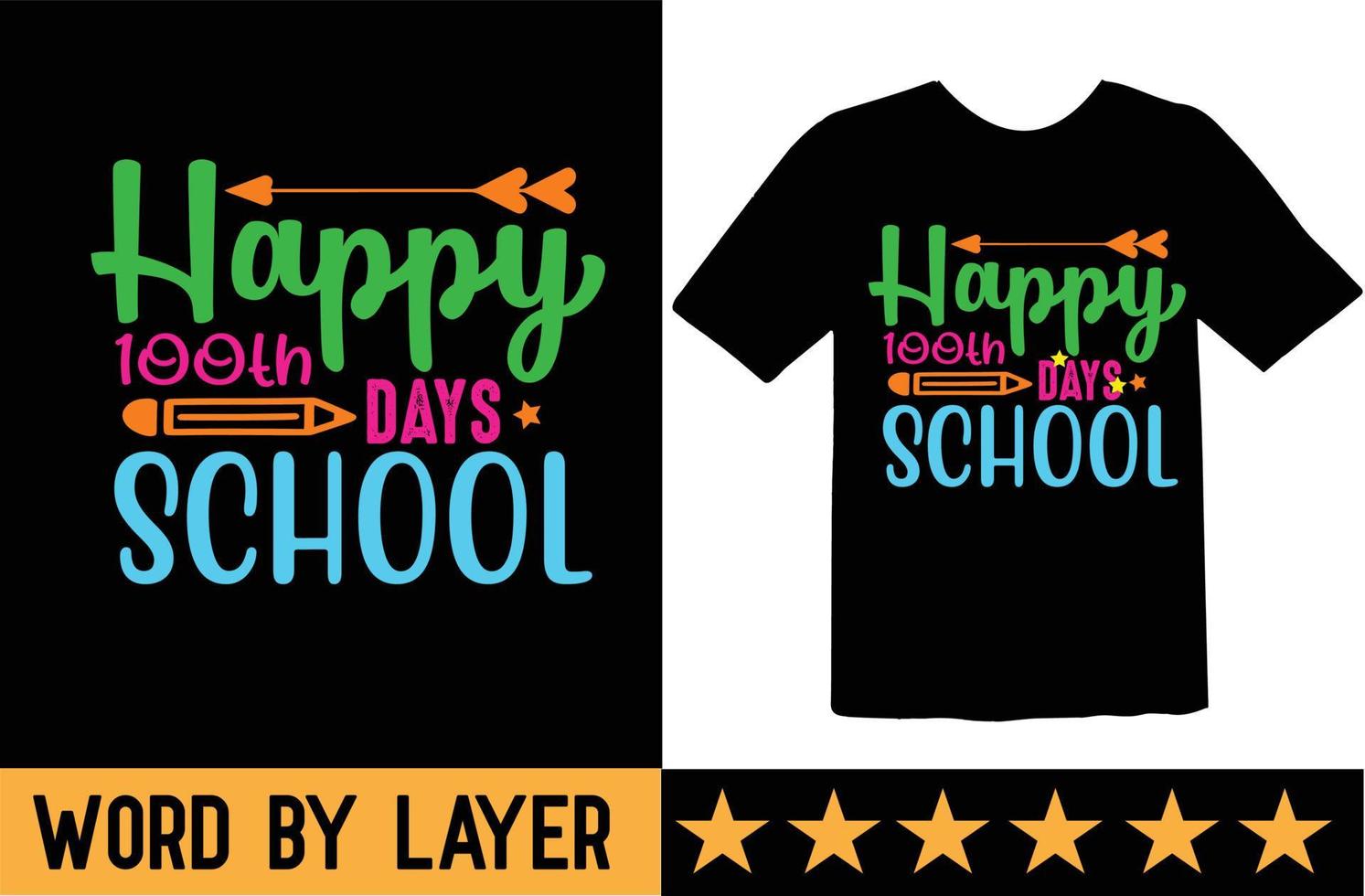 Happy 100th days school svg t shirt design vector