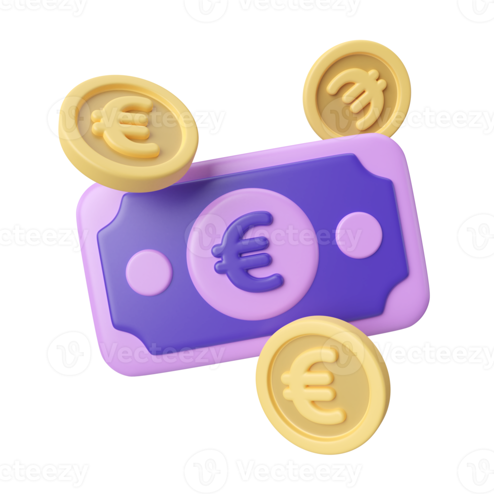 euro dinero 3d ilustración icono png