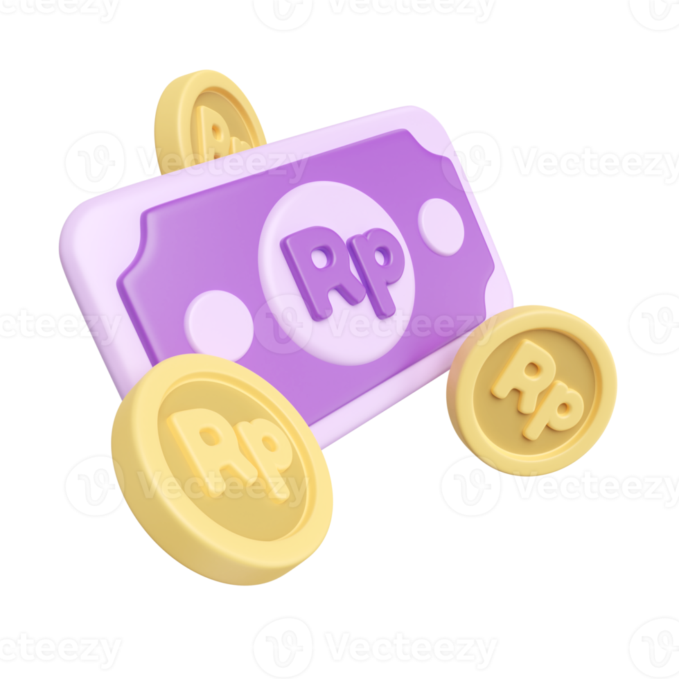 Rupiah Money 3D Illustration Icon png