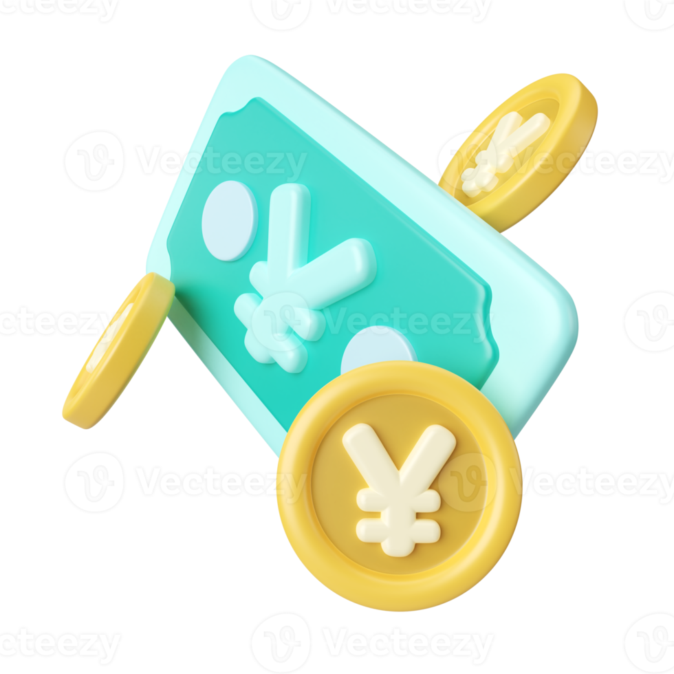 Yen Money 3D Illustration Icon png