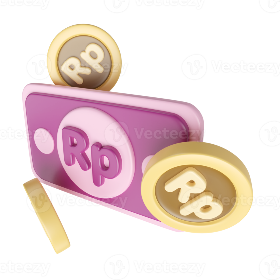 Rupiah Money 3D Illustration Icon png