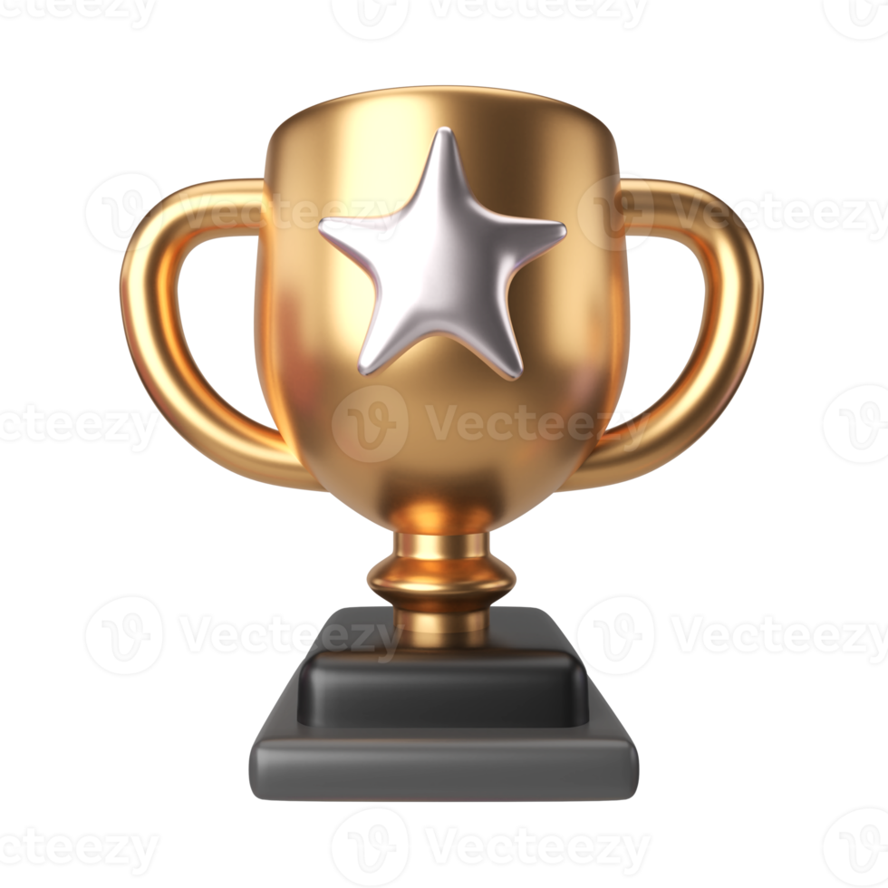 éxito trofeo 3d ilustración icono png