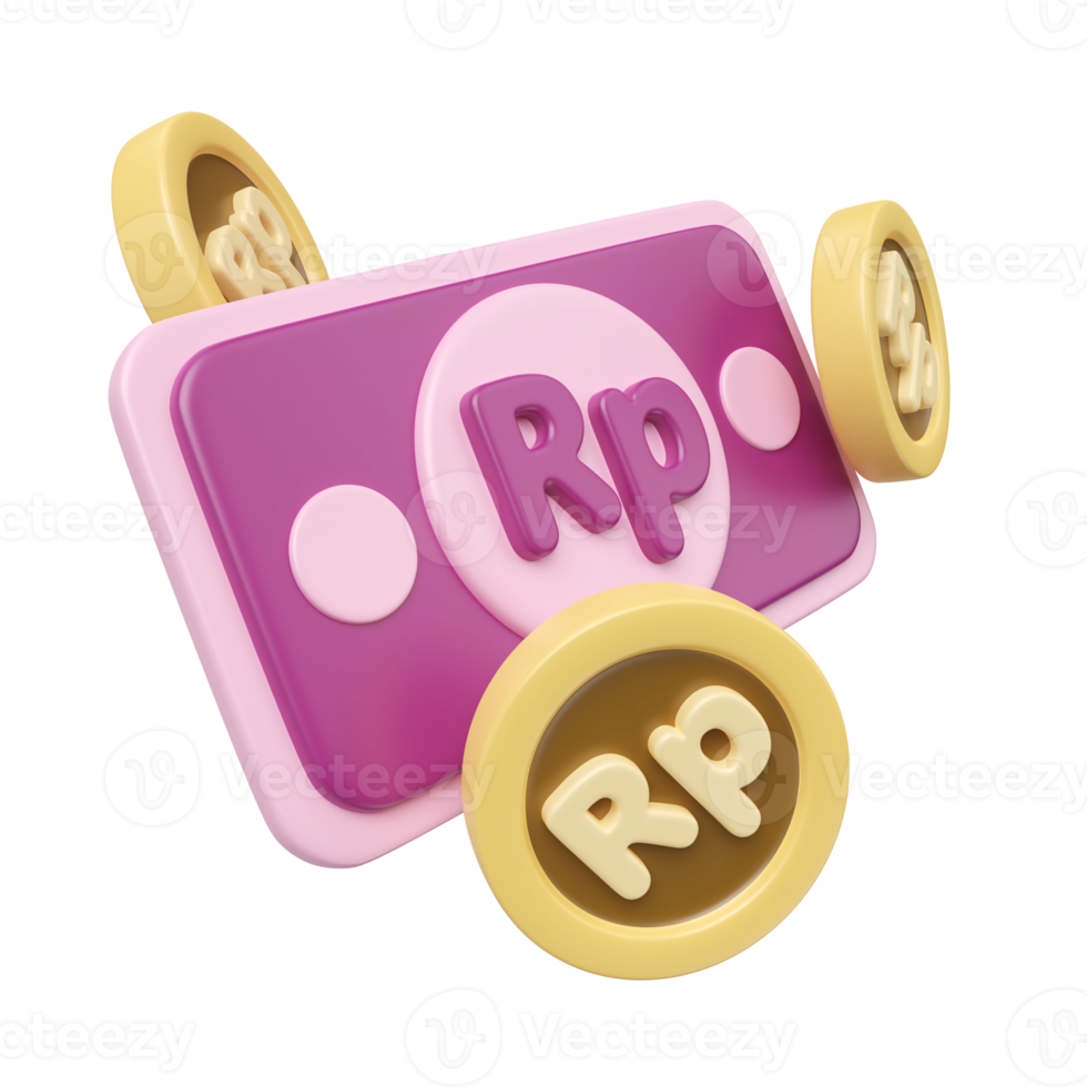 Rupiah Money 3D Illustration Icon png