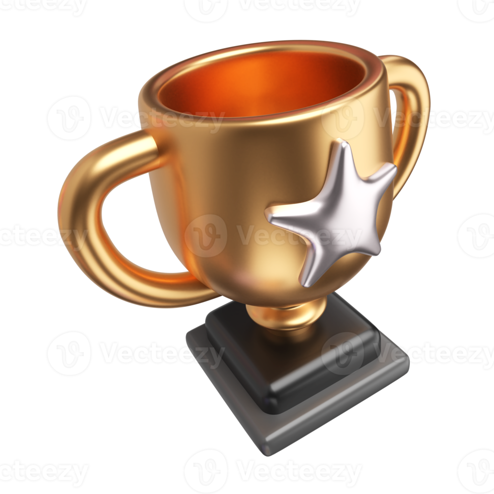 éxito trofeo 3d ilustración icono png