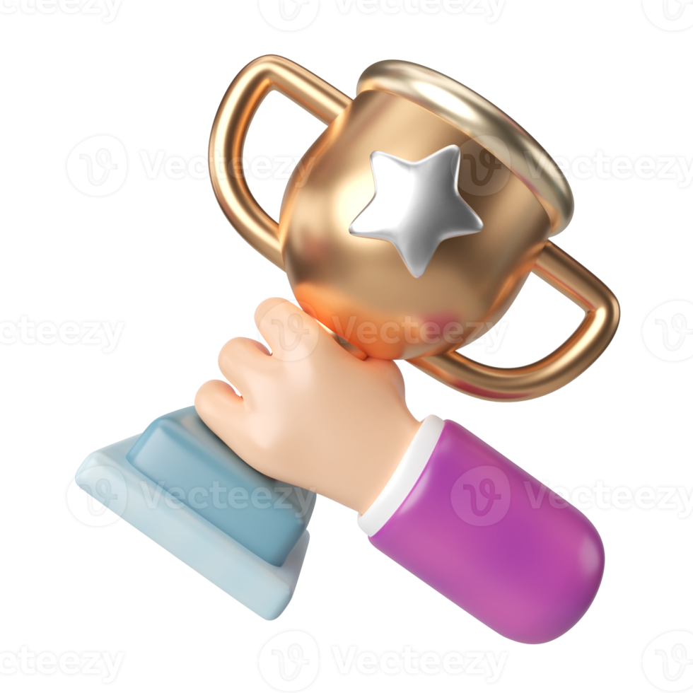 Success Trophy 3D Illustration Icon png