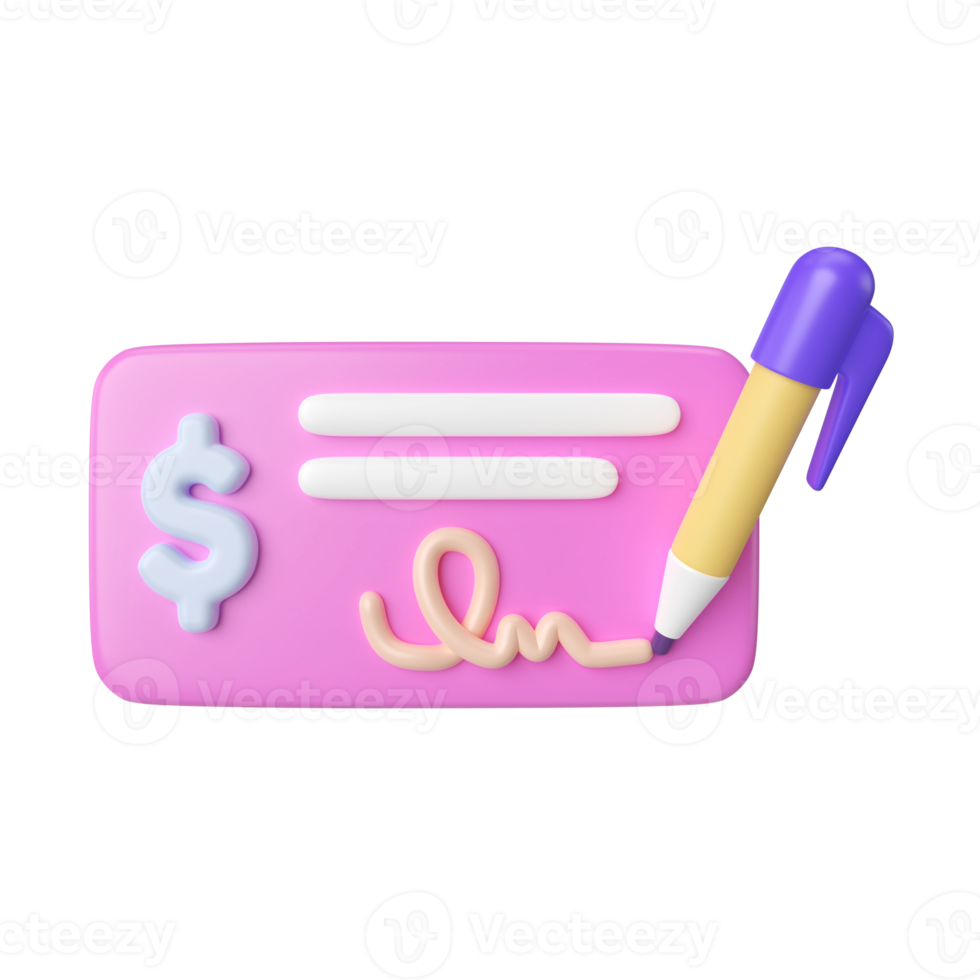 Check Money 3D Illustration Icon png