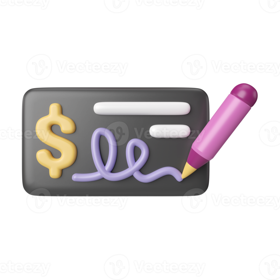 Check Money 3D Illustration Icon png