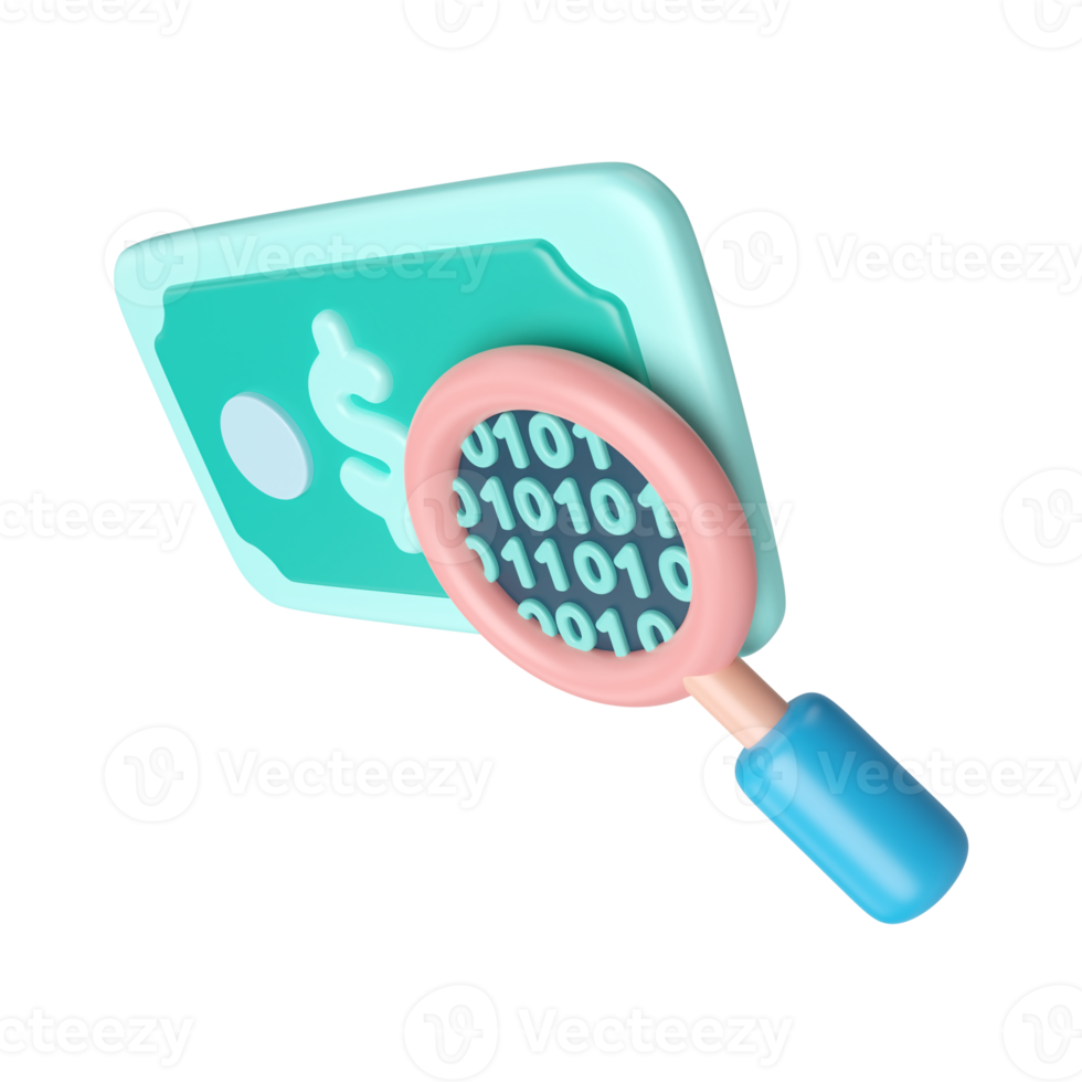 Digital Money 3D Illustration Icon png