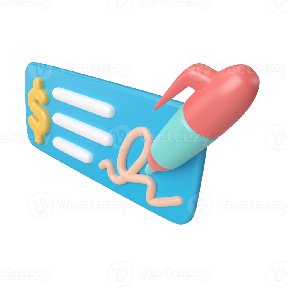 Check Money 3D Illustration Icon png