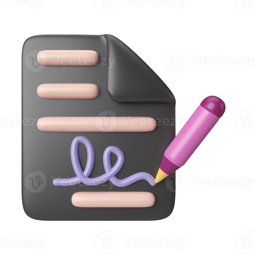 handtekening 3d illustratie icoon png