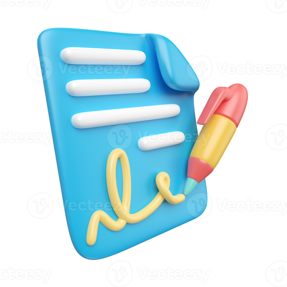 Signature 3D Illustration Icon png
