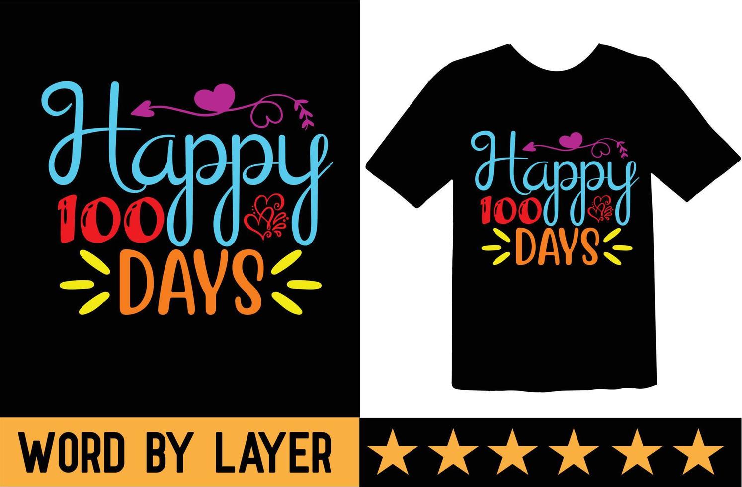 Happy 100 days svg t shirt design vector