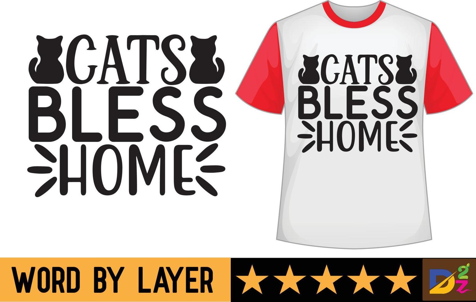 gatos bendecir hogar svg t camisa diseño vector