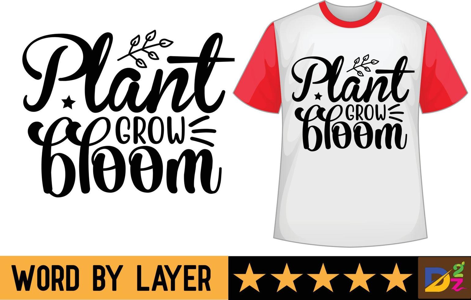 planta crecer floración svg t camisa diseño vector