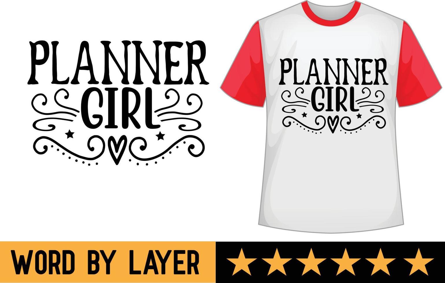 planificador niña svg t camisa diseño vector